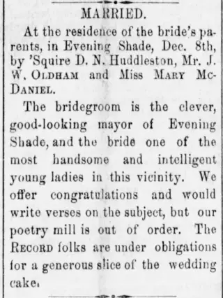 Marriage Newspaper clipping from Dec 12, 1878 5978329