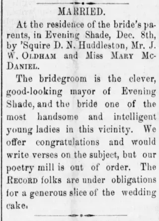 Marriage Newspaper clipping from Dec 12, 1878 5978451