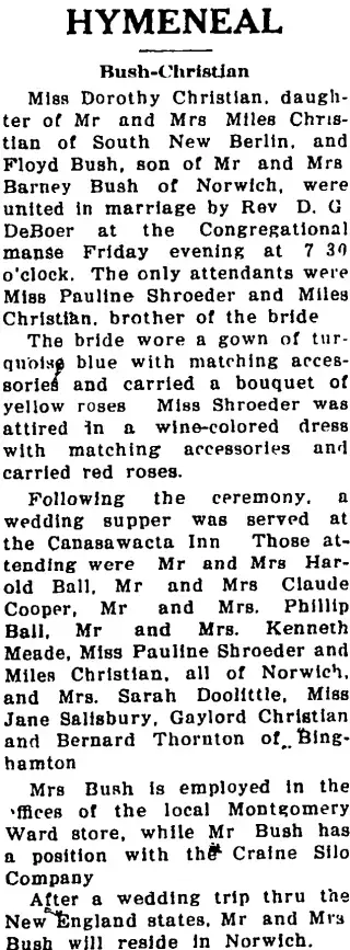 Marriage Newspaper clipping from Oct 16, 1937 5979567