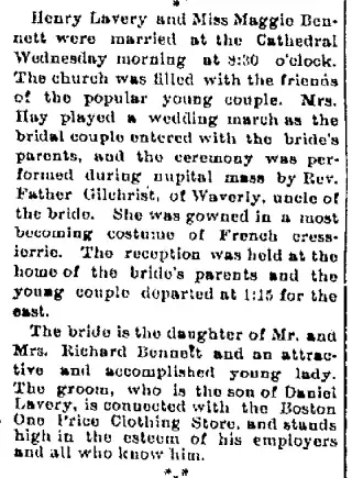 Marriage Newspaper clipping from May 3, 1896 5982902