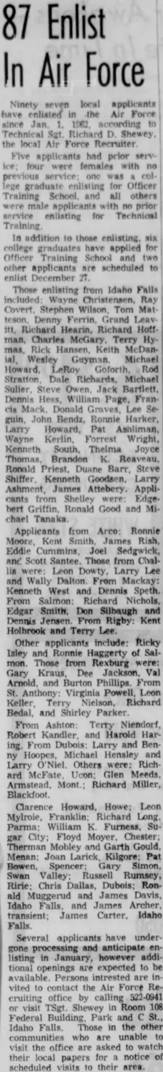 Military Newspaper clipping from Dec 27, 1962 5984399