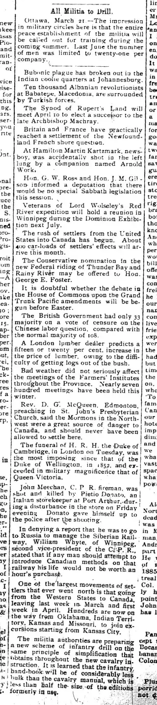 General news Newspaper clipping from Mar 24, 1904 5984472