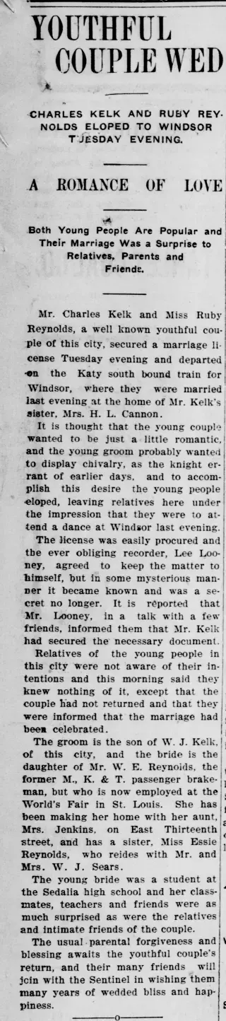 Marriage Newspaper clipping from May 18, 1904 5985621