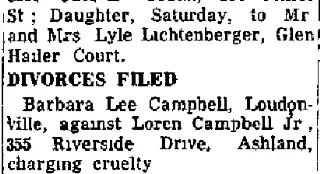 Divorce Newspaper clipping from Feb 19, 1952 5985724