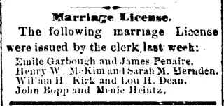 Marriage Newspaper clipping from Feb 7, 1876 5988931