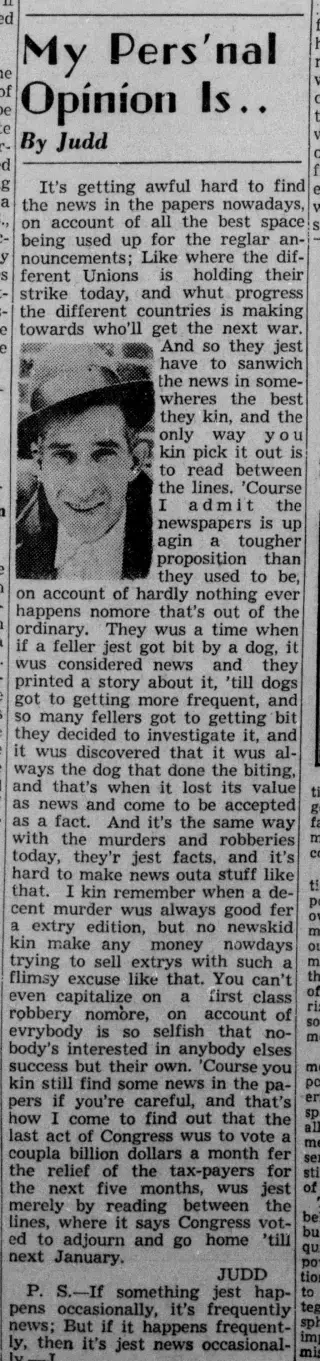 other Newspaper clipping from Aug 12, 1939 5989562