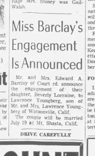 Marriage Newspaper clipping from May 14, 1959 5989710