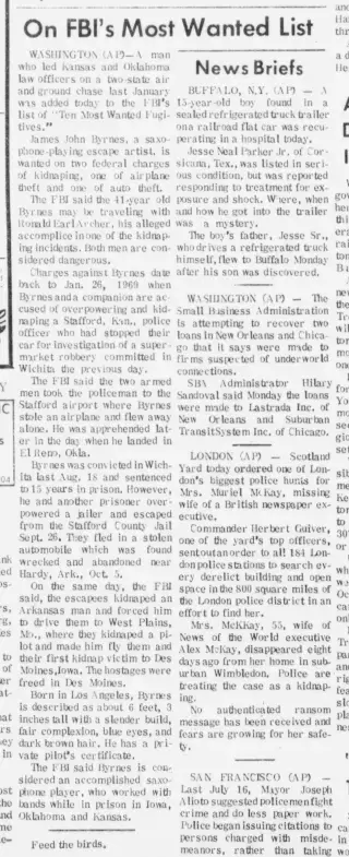 Crime Newspaper clipping from Jan 6, 1970 5994531