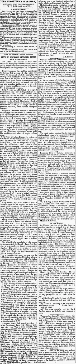 other Newspaper clipping from May 7, 1856 5995459