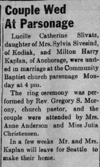 Marriage Newspaper clipping from Jul 27, 1946 5997992