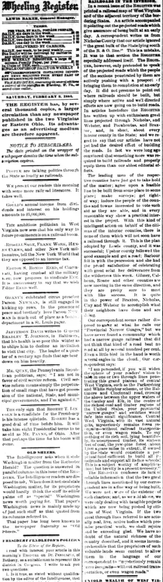 other Newspaper clipping from Feb 2, 1884 5998125