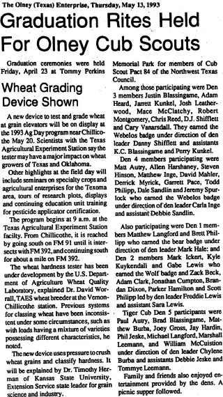 other Newspaper clipping from May 13, 1993 6000484
