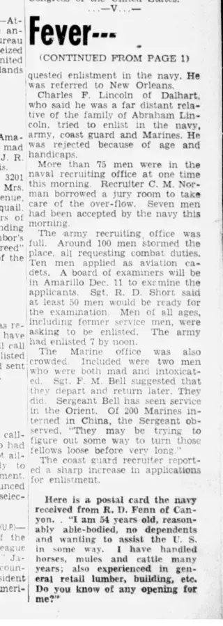 other Newspaper clipping from Dec 8, 1941 6021573