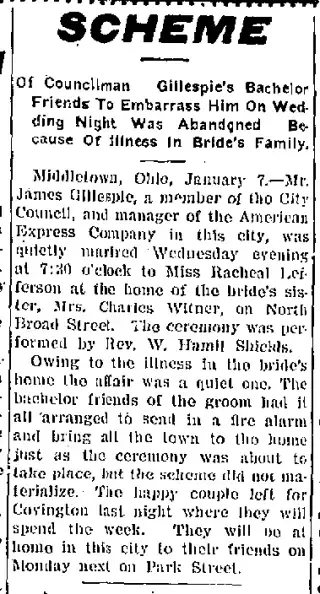 Marriage Newspaper clipping from Jan 7, 1904 6023043