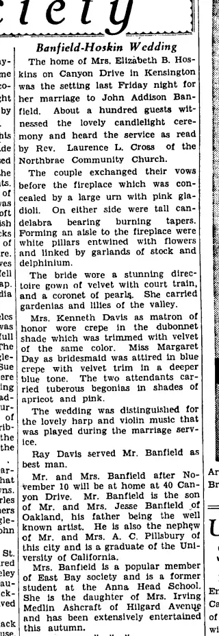 Marriage Newspaper clipping from Oct 26, 1936 6023467