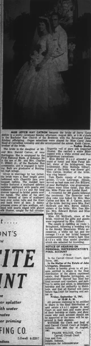 other Newspaper clipping from Aug 31, 1961 6026494