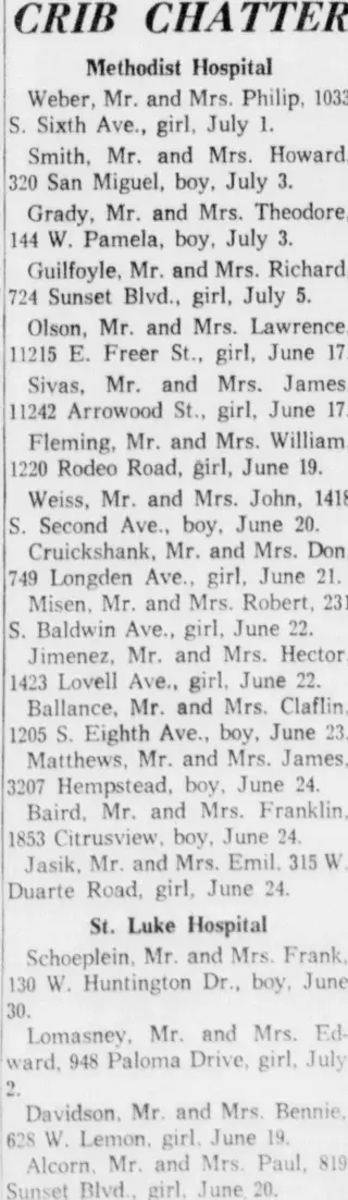 Birth Newspaper clipping from Jul 15, 1962 6033466