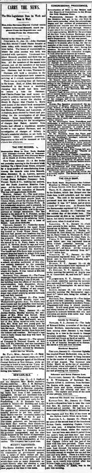 other Newspaper clipping from Jan 13, 1886 6039416