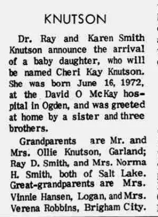 Birth Newspaper clipping from Aug 10, 1972 6047057