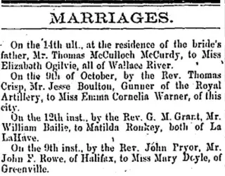 Marriage Newspaper clipping from Nov 14, 1863 6049972