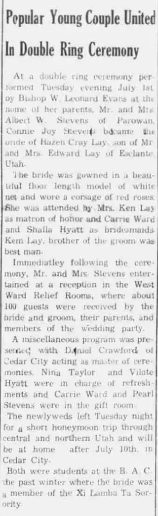 Marriage Newspaper clipping from Jul 4, 1947 6050530
