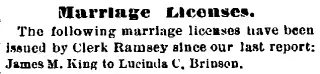 Marriage Newspaper clipping from Jun 14, 1889 6057374