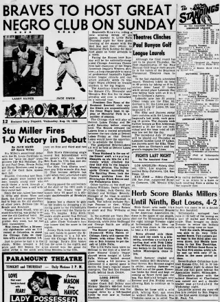 other Newspaper clipping from Aug 13, 1952 6057869