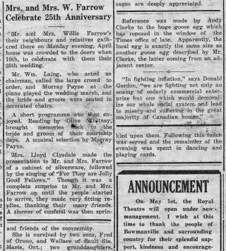 Anniversary Newspaper clipping from Apr 20, 1944 6058534