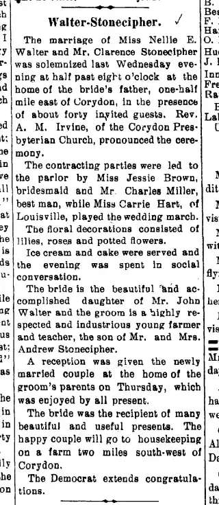 Marriage Newspaper clipping from Jun 17, 1908 6066970