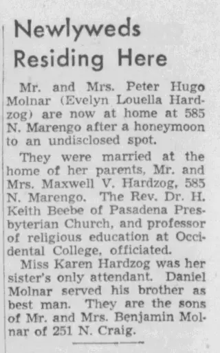 Marriage Newspaper clipping from Nov 20, 1956 6069294