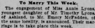 Marriage Newspaper clipping from Jan 14, 1904 6070974