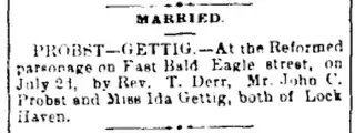 Marriage Newspaper clipping from Jul 3, 1895 6073071